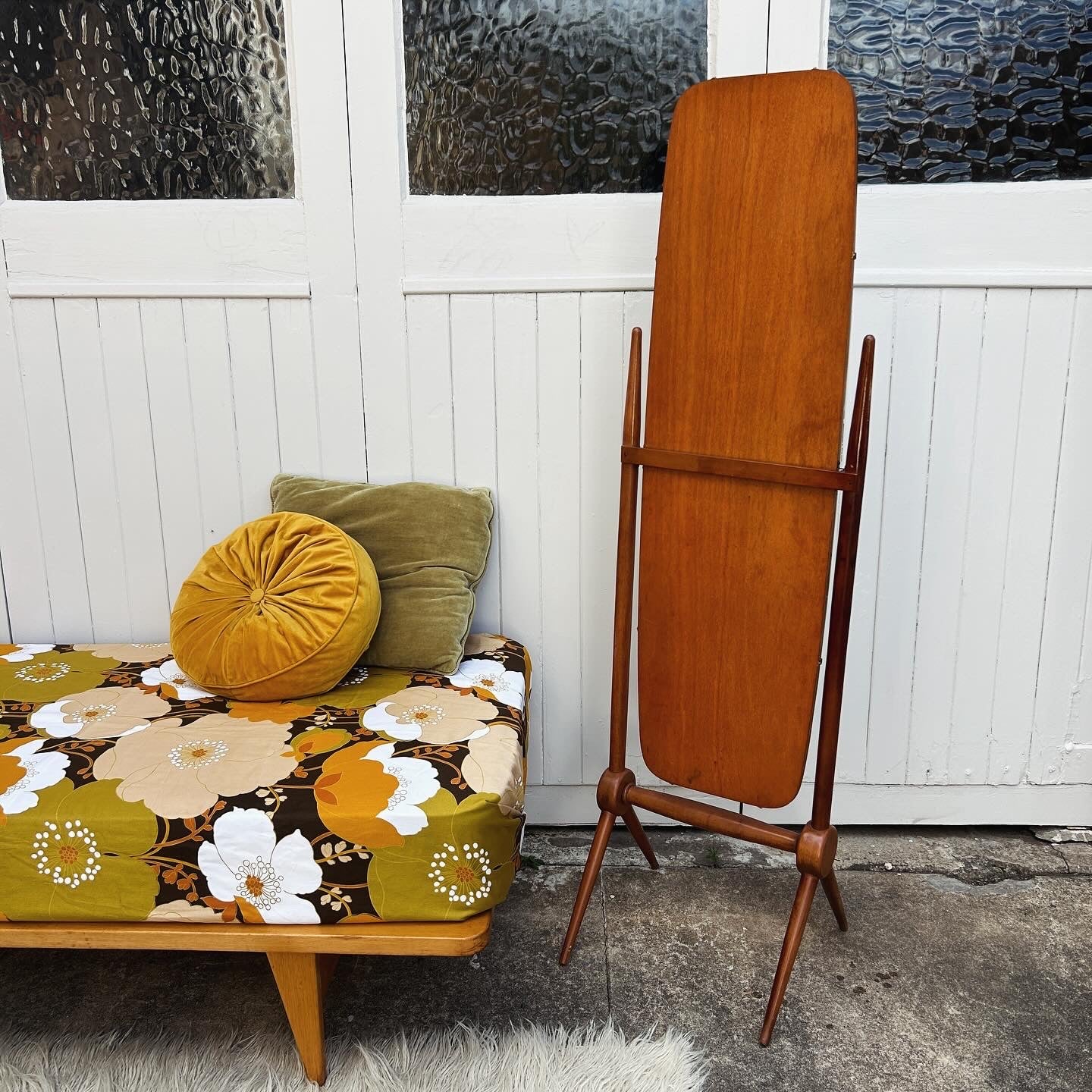 Mid Century Modern Cheval or Full Length Dressing Mirror, Atomic Era