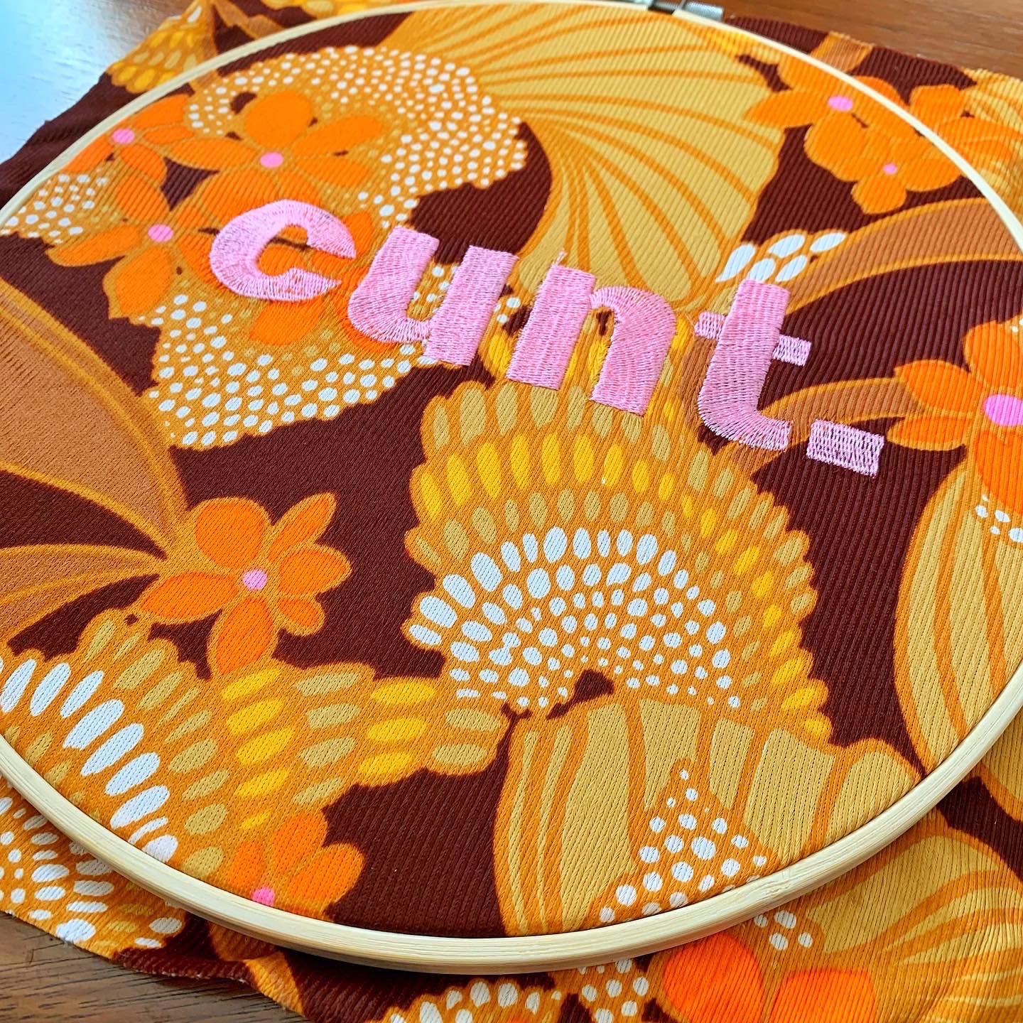"cunt." Subversive Embroidery Feminist Wall Art