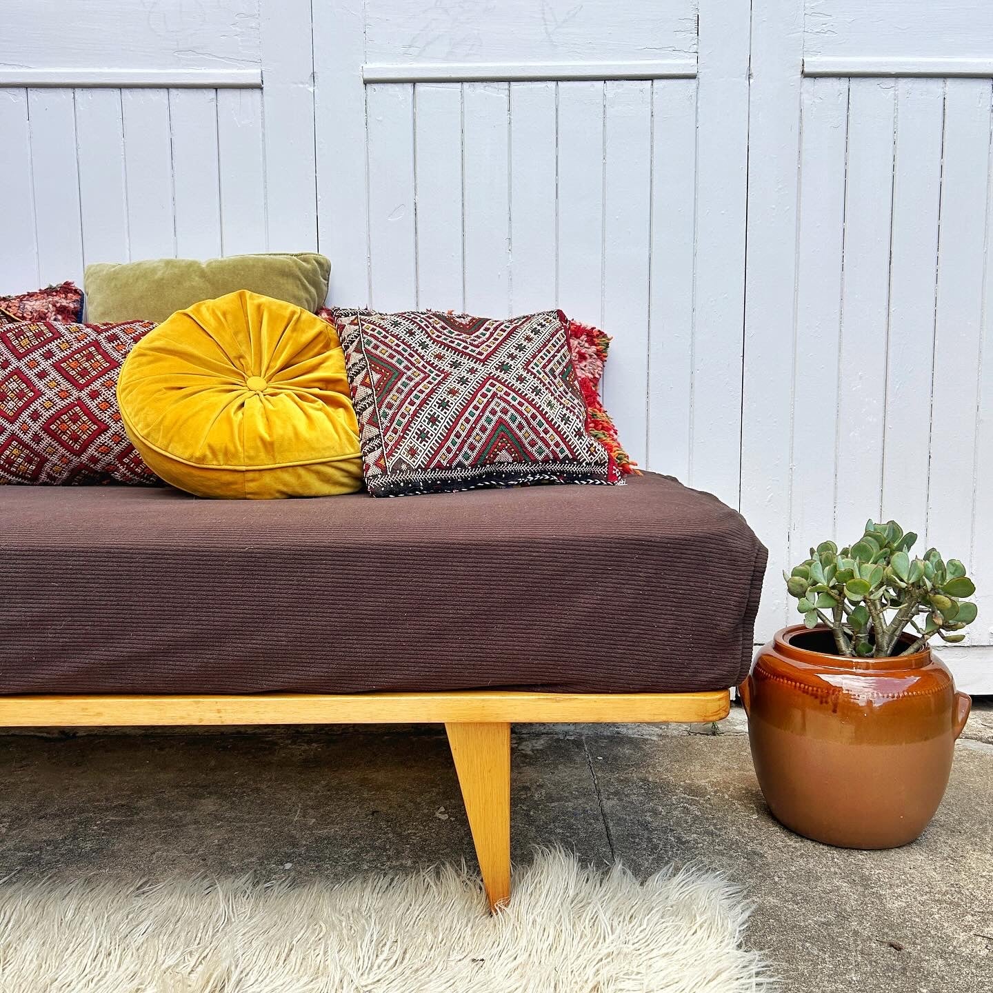Mid Century Timber Daybed or Divan Frame and Mattress