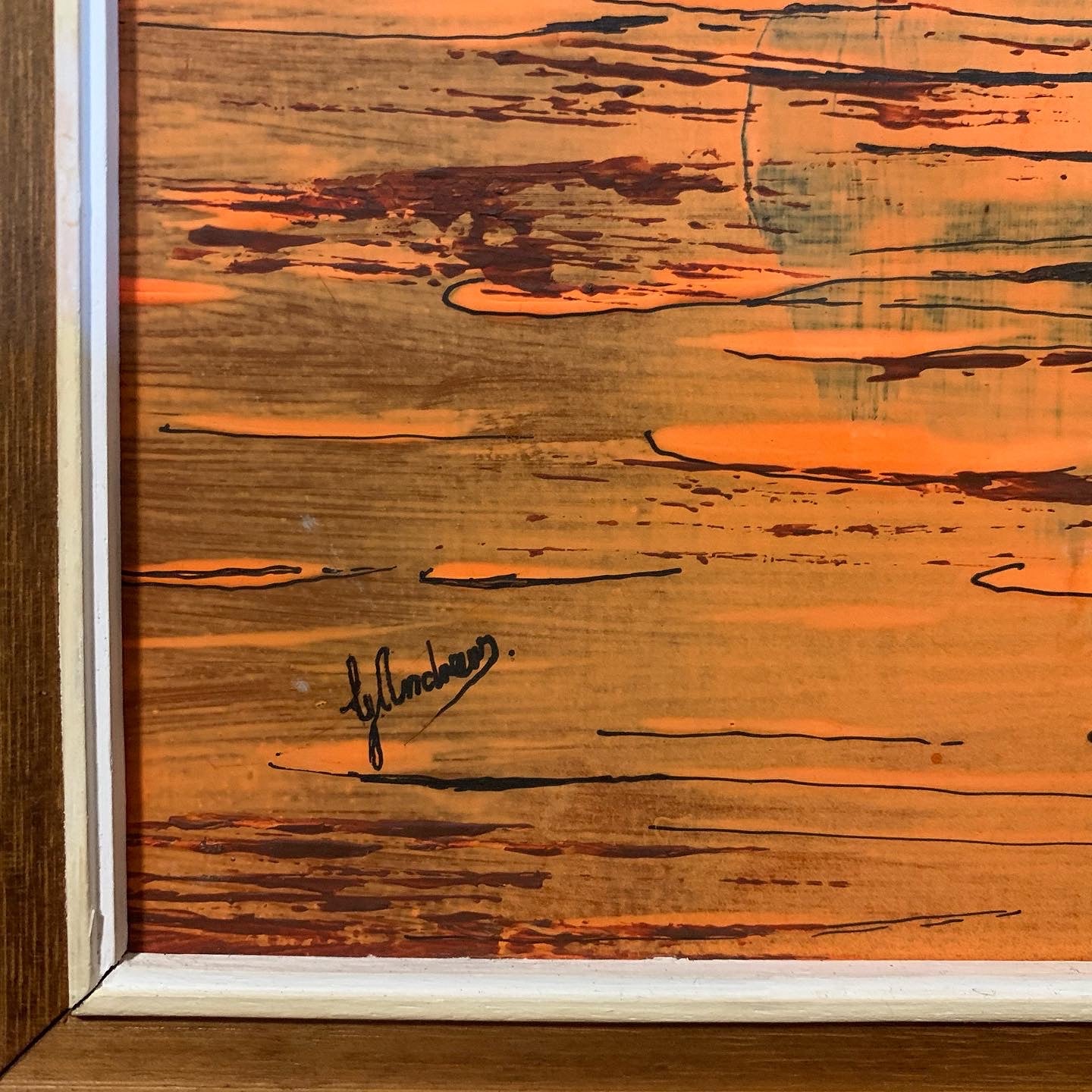 Original Gail Andrews Mid Century Oil Painting of a Galleon Ship at Sea