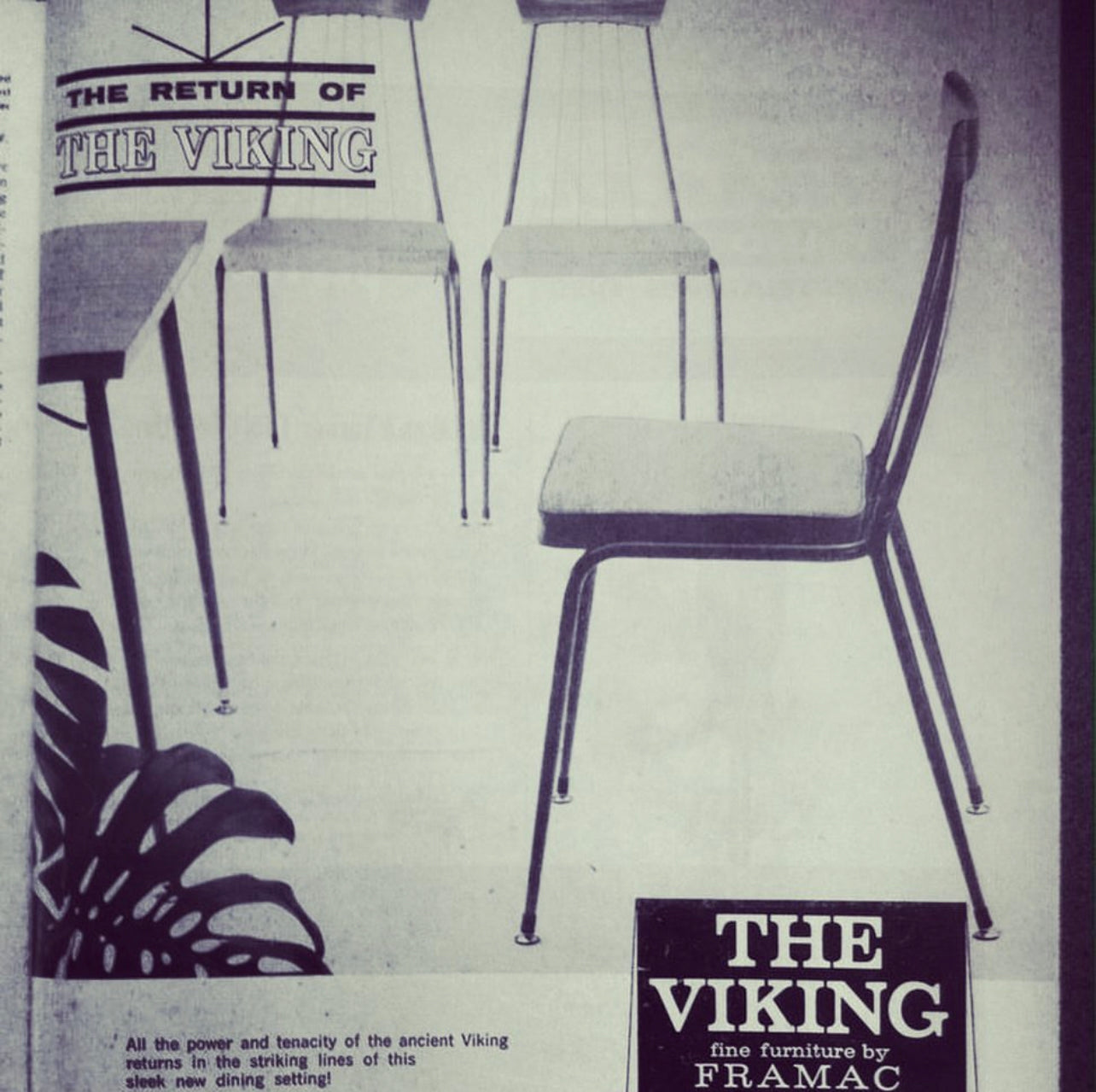 Mid Century "Viking" Dining, Desk or Occasional Chair by Framac Furniture