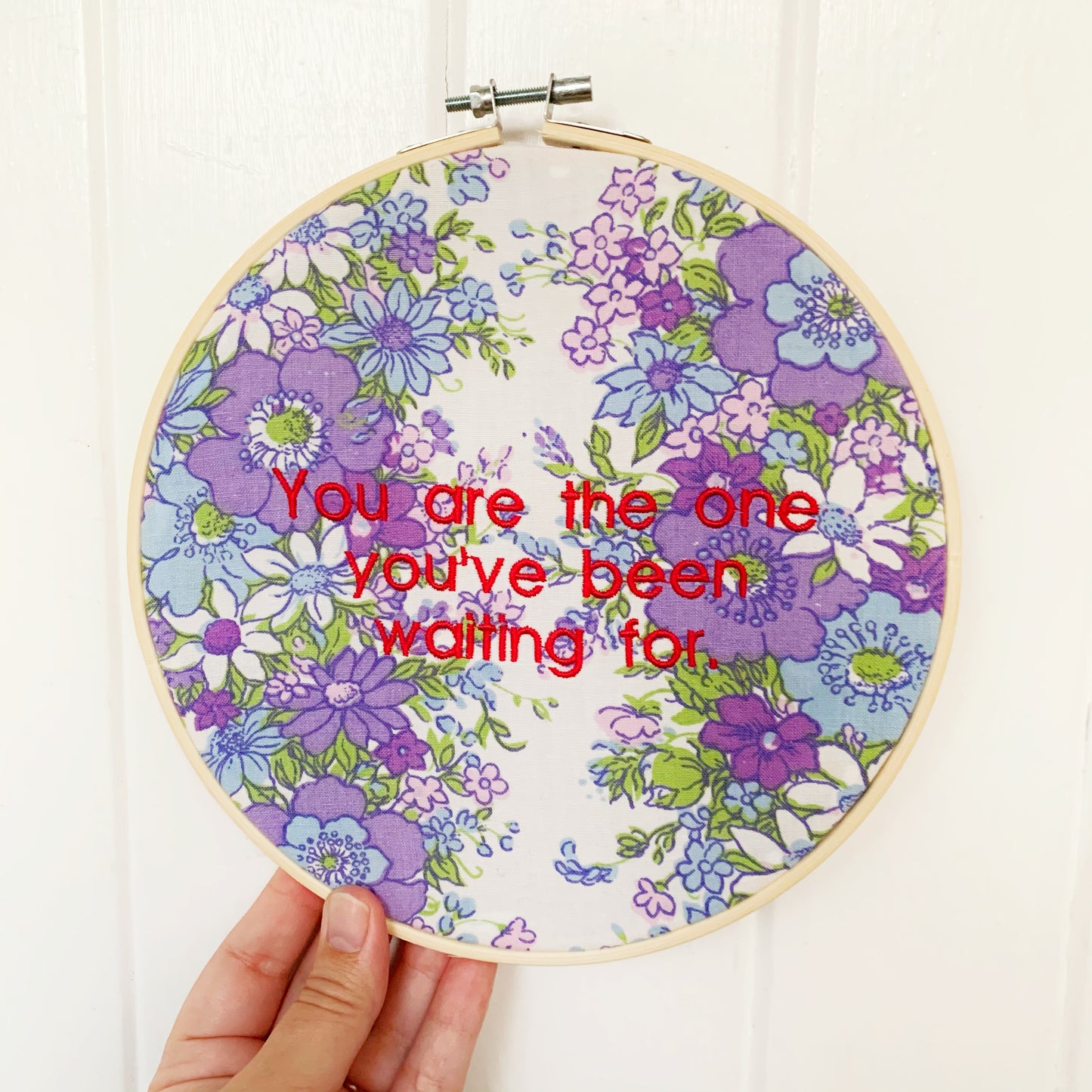 "You are the one you've been waiting for." Subversive Embroidery Feminist Wall Art
