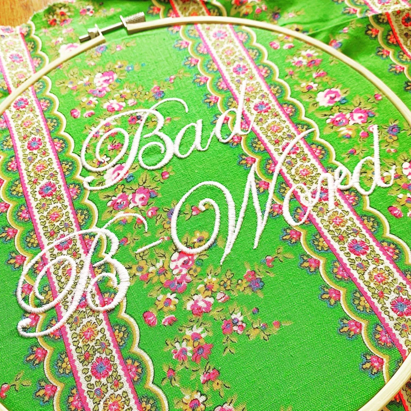 "Bad B-Word" Subversive Embroidery Feminist Wall Art