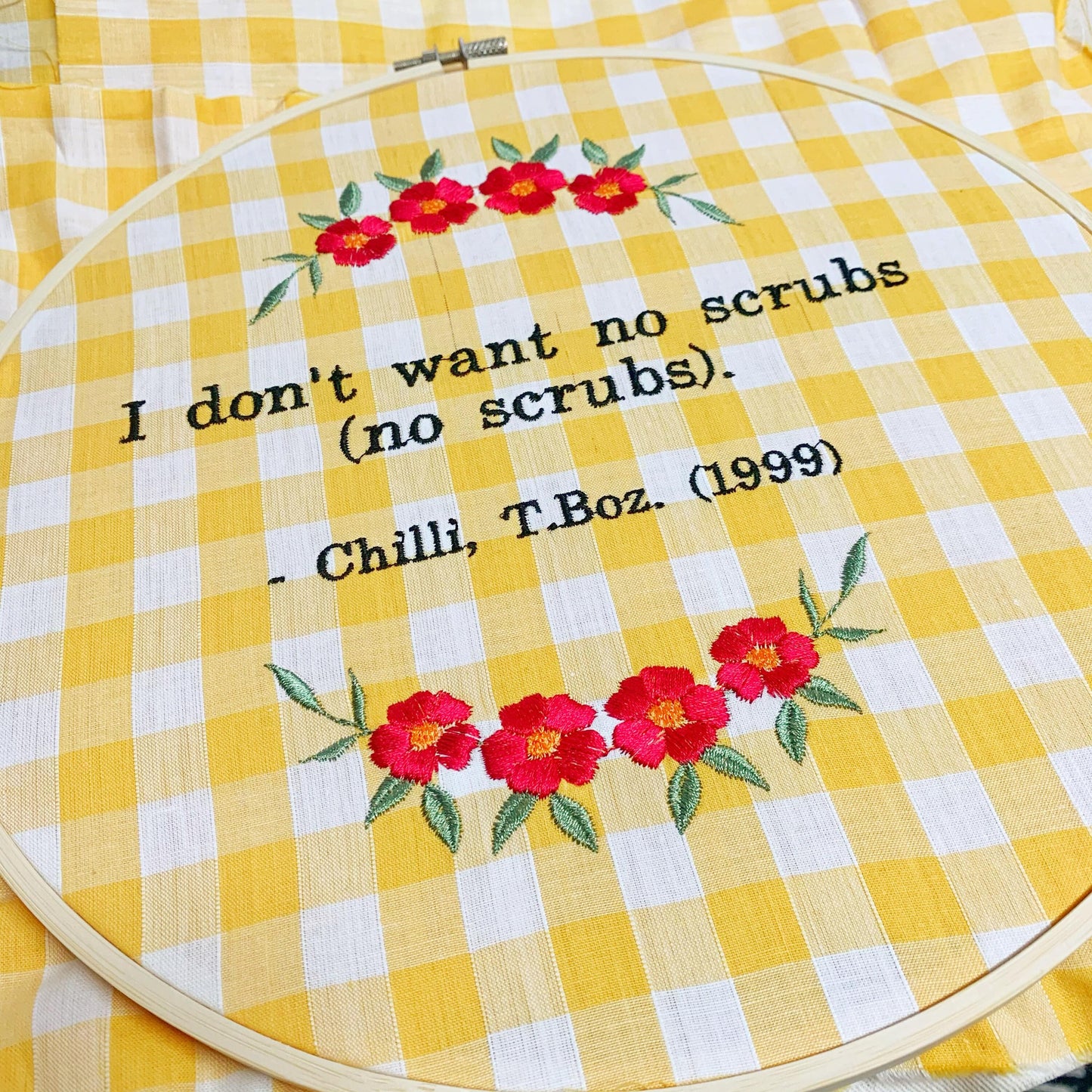 No Scrubs Quote Subversive Embroidery Feminist Wall Art