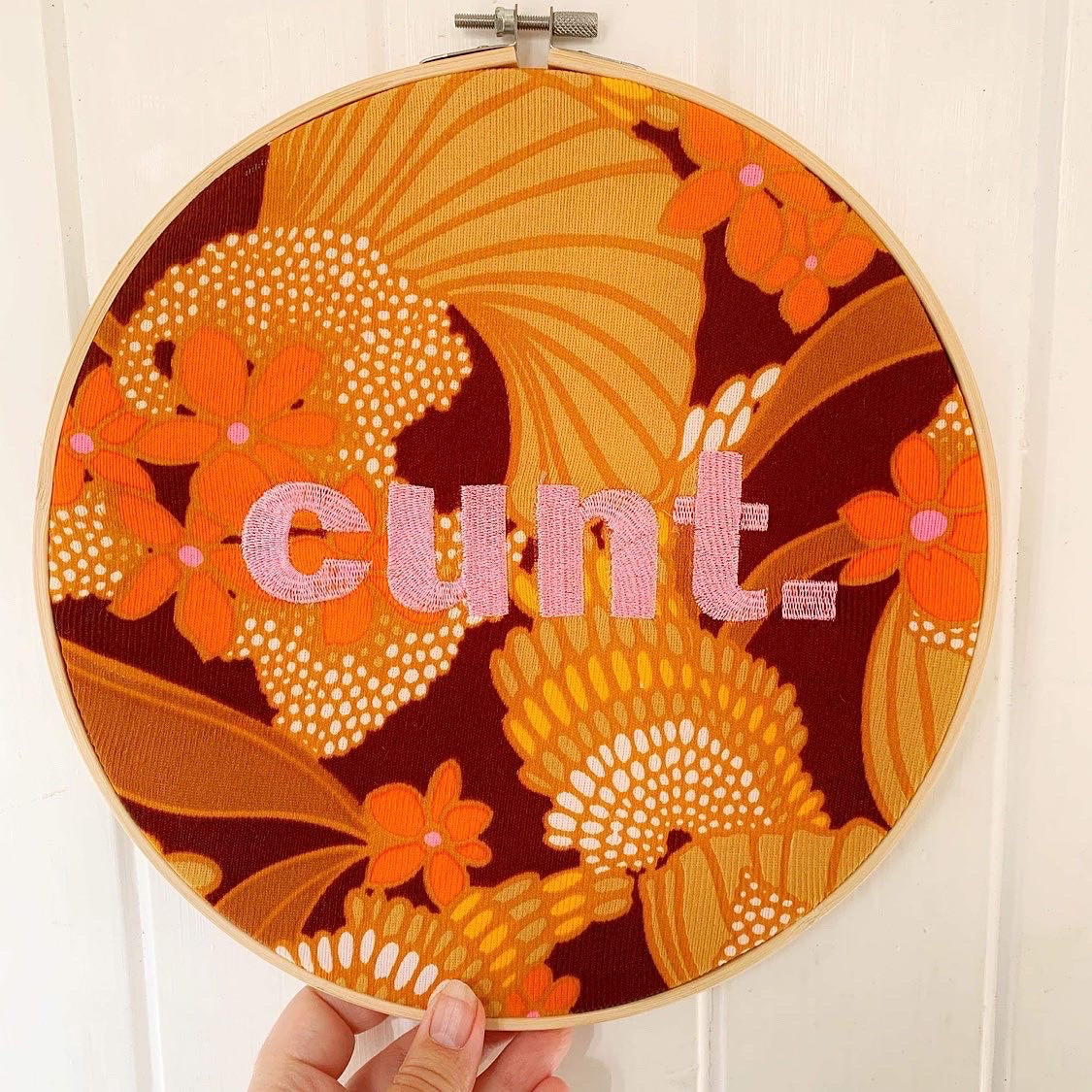 "cunt." Subversive Embroidery Feminist Wall Art