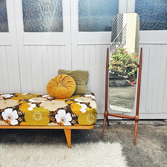 Mid Century Modern Cheval or Full Length Dressing Mirror, Atomic Era