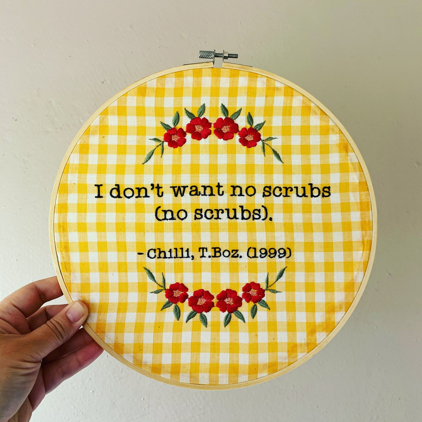 No Scrubs Quote Subversive Embroidery Feminist Wall Art