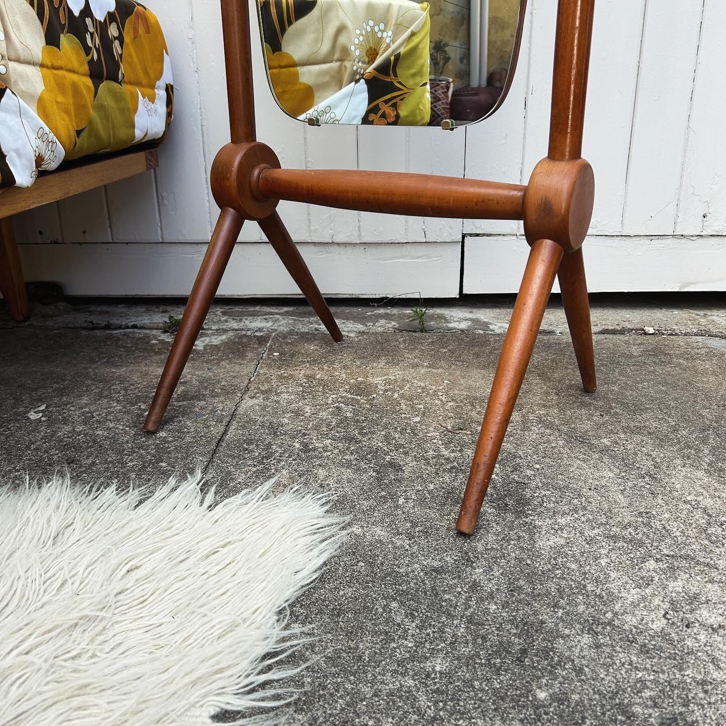 Mid Century Modern Cheval or Full Length Dressing Mirror, Atomic Era