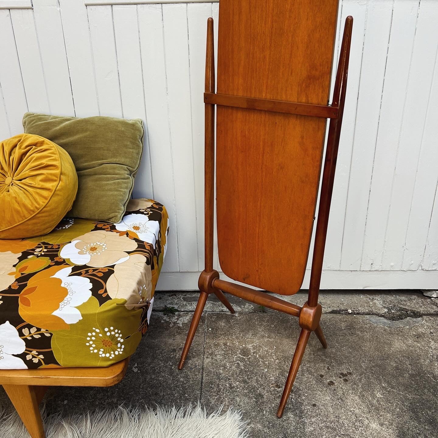 Mid Century Modern Cheval or Full Length Dressing Mirror, Atomic Era