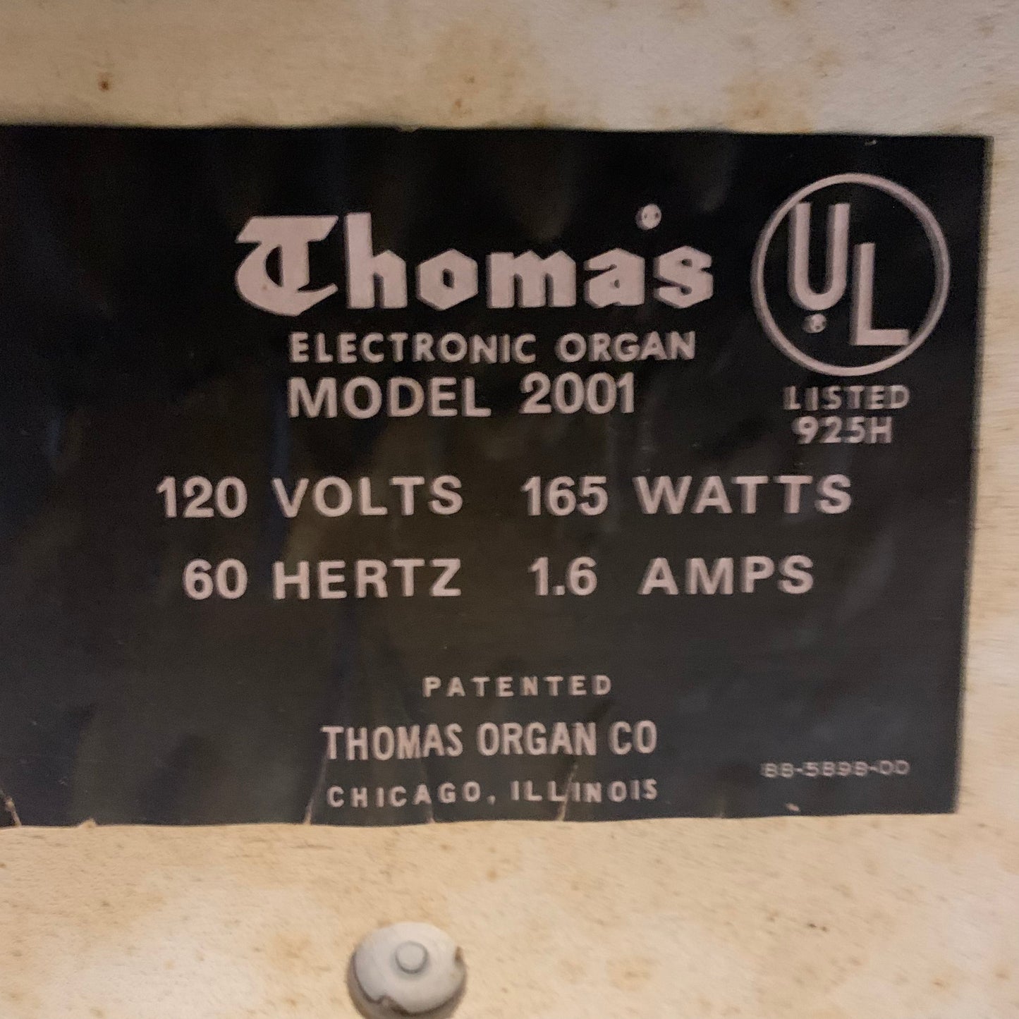 Original Space Age "Thomas2001" Organ Synthesiser, Inspired by Kubrik's "2001: A Space Odyssey"