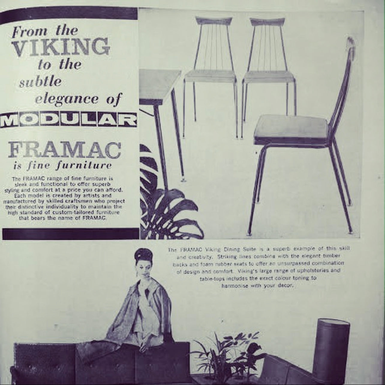 Mid Century "Viking" Dining, Desk or Occasional Chair by Framac Furniture