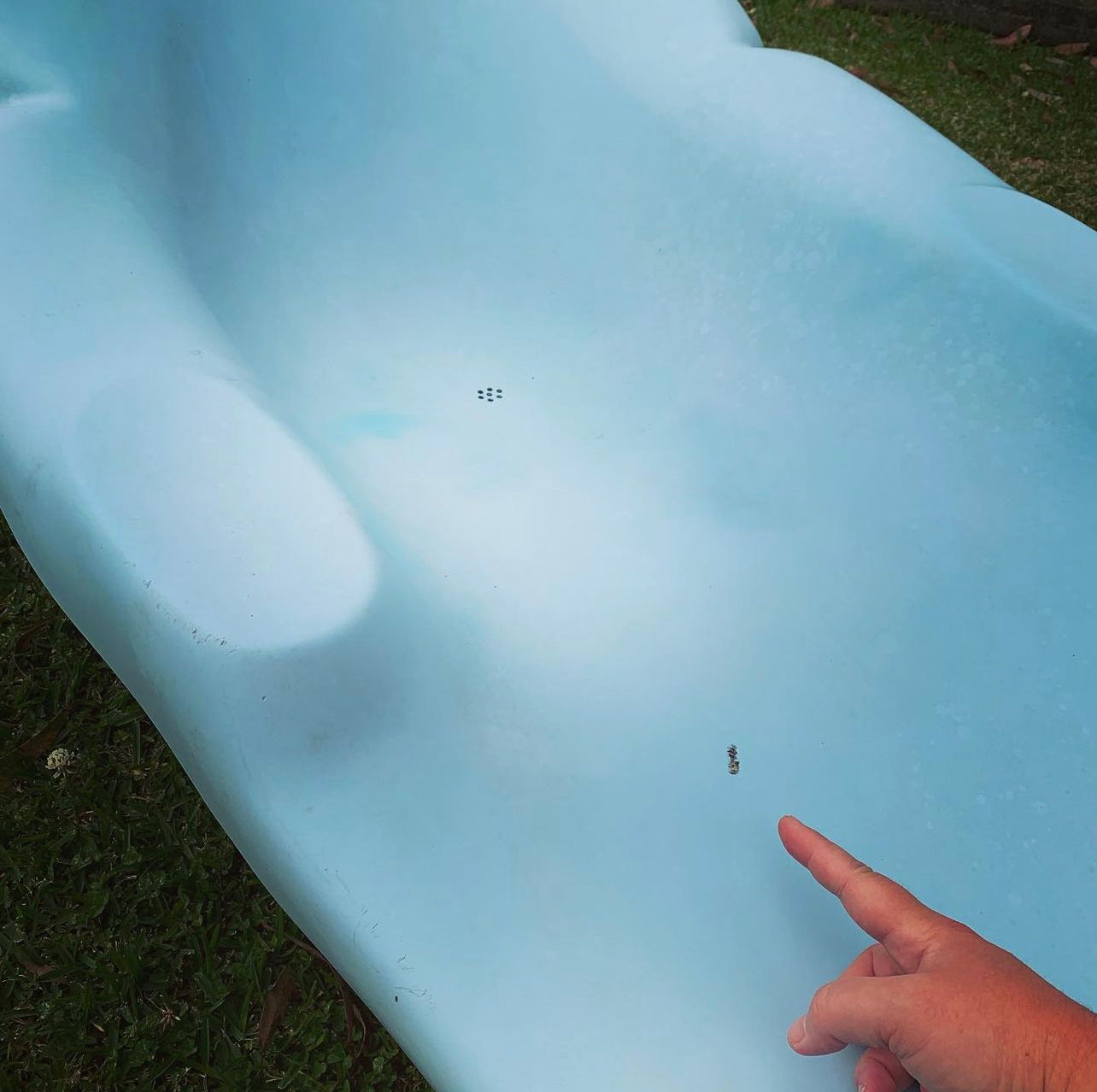 Mid Century, Space Age Pair of Moulded Fibreglass Pool or Sun Lounges in Sky Blue