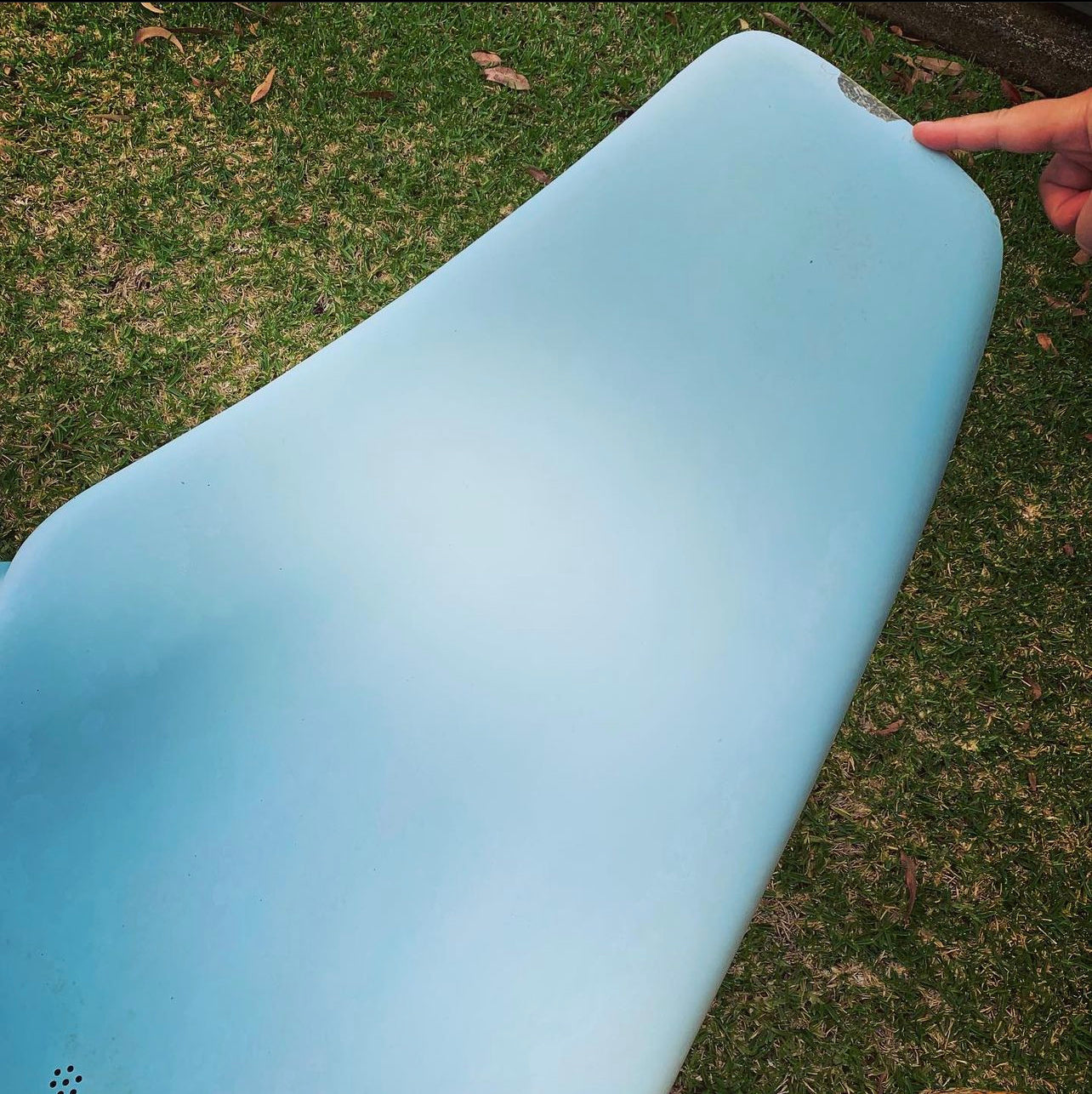 Mid Century, Space Age Pair of Moulded Fibreglass Pool or Sun Lounges in Sky Blue