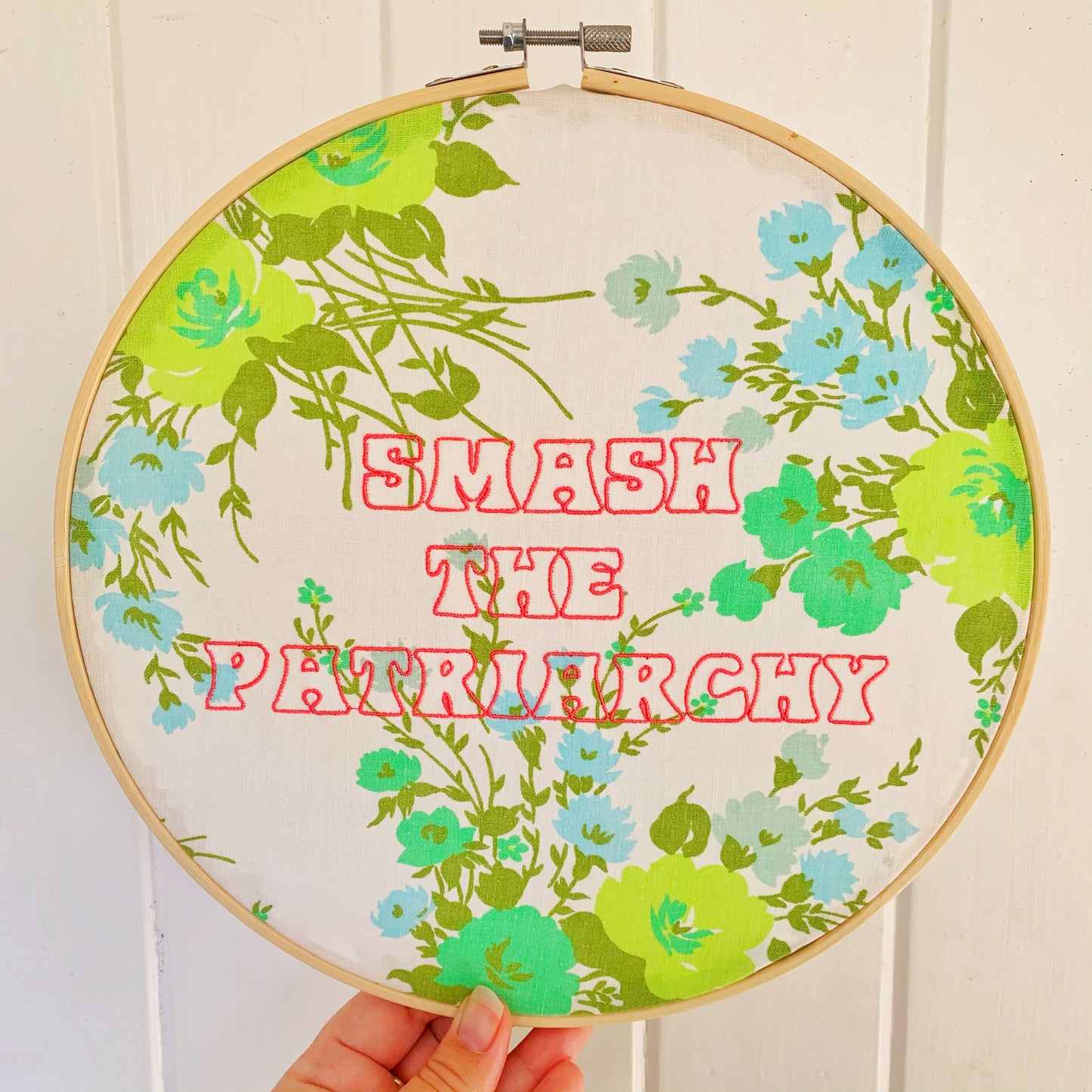 "SMASH THE PATRIARCHY" Subversive Embroidery Wall Art